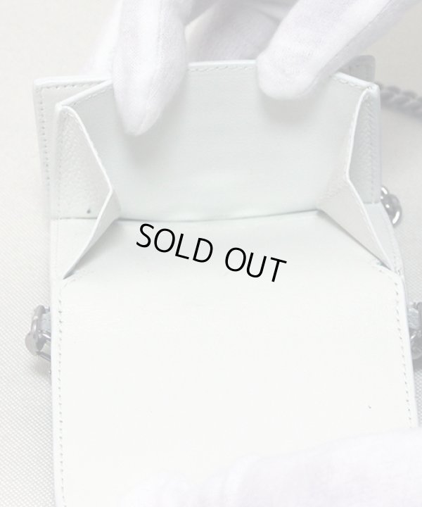 バレンシアガ　三つ折り財布 キャッシュチェーンミニウォレット 618145 1IZI3 9060 ホワイト　小銭入れ