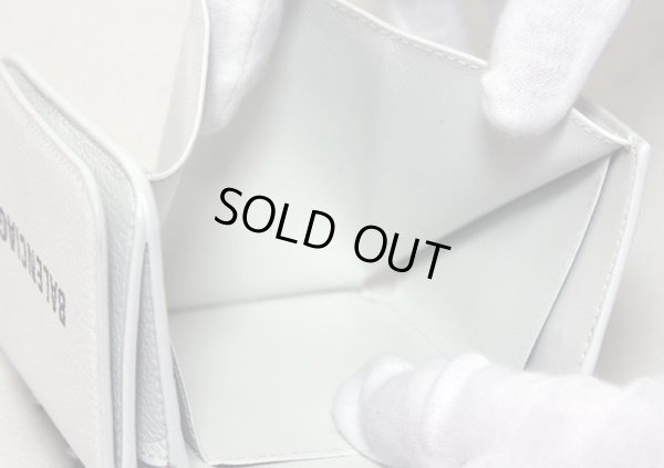 バレンシアガ　三つ折り財布 キャッシュチェーンミニウォレット 618145 1IZI3 9060 ホワイト　お札入れ