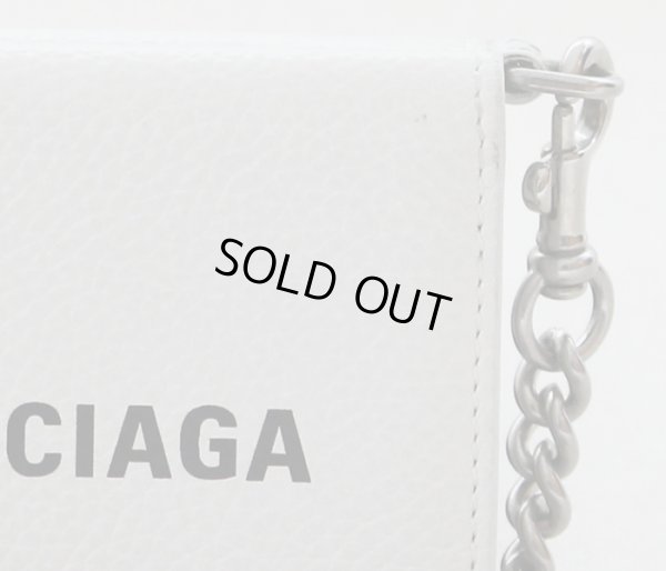 バレンシアガ　三つ折り財布 キャッシュチェーンミニウォレット 618145 1IZI3 9060 ホワイト　表面拡大