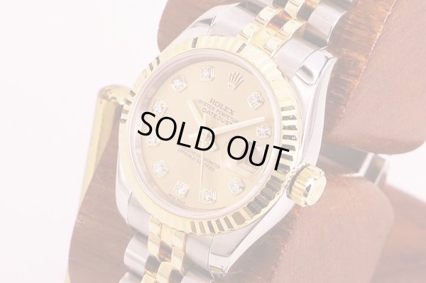 ロレックス　１７９１７３Ｇ　Ｍ９９７２９０　シャンパン文字盤　新１０Ｐ　サイド拡大
