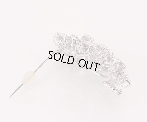 K18WG ダイアイリブローチ 3.45ct 17.90g　留め具
