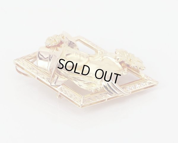 K18 ダイアイリブローチ 0.08ct 18.60g　サイド