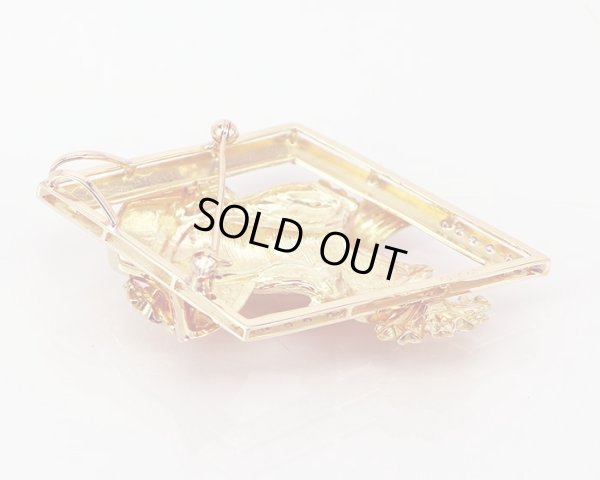 K18 ダイアイリブローチ 0.08ct 18.60g　裏面