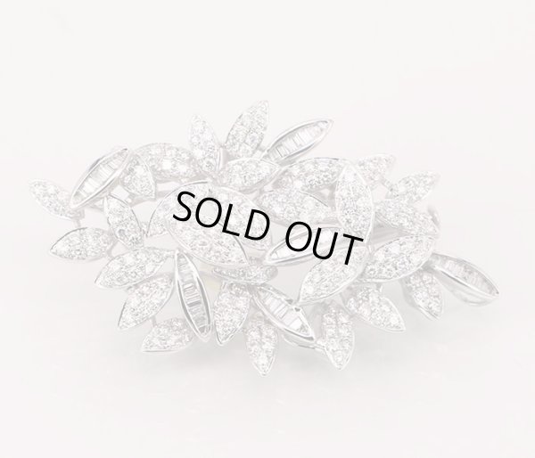 K18WG ダイアイリブローチ 3.45ct 17.90g　サイド