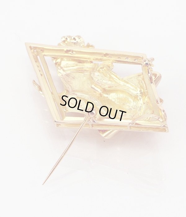 画像7: K18 ダイアイリブローチ 0.08ct 18.60g