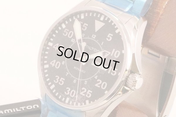 ハミルトン　カーキアビエーション　パイロットデイデイト　Ｈ６４６１１０　黒文字盤　サイド拡大