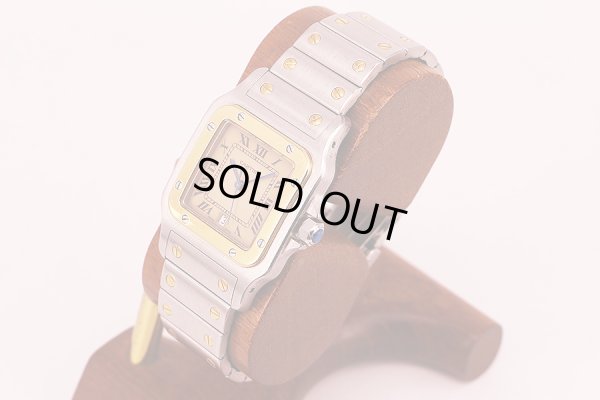 カルティエ　サントスガルベ　コンビ　旧型ブレス　白文字盤　サイド