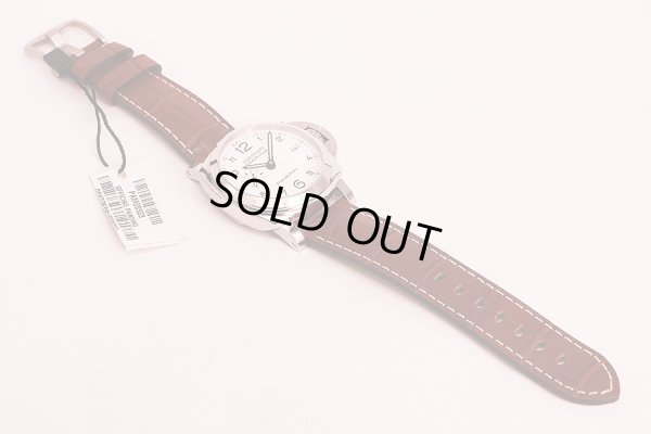 パネライ　ＰＡＭ００５２３　ルミノールマリーナ １９５０　３デイズ　白文字盤　革ベルト状態　表面