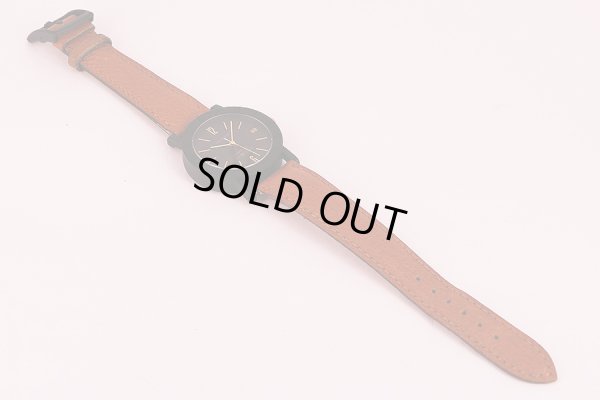 ブルガリ　ブルガリブルガリ　カーボン　ＢＢ３３ＶＬＤ　黒文字盤　日本限定　革ベルト状態　表面