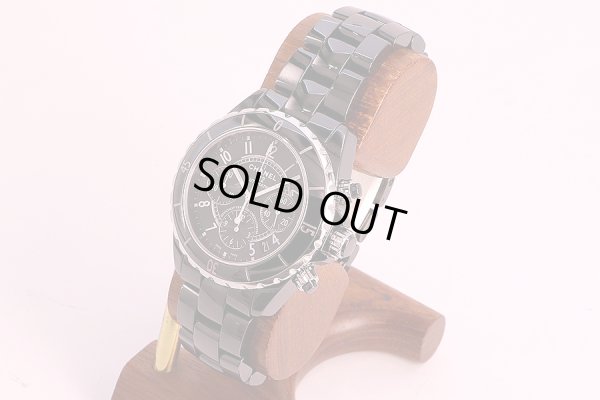 シャネル　Ｊ１２　Ｈ０９４０　クロノグラフ　黒文字盤　サイド