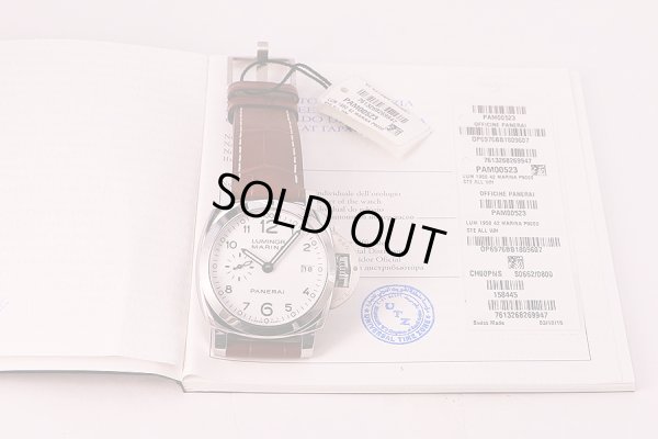 パネライ　ＰＡＭ００５２３　ルミノールマリーナ １９５０　３デイズ　白文字盤　保証書