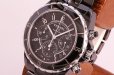 シャネル　Ｊ１２　Ｈ０９４０　クロノグラフ　黒文字盤　サイド拡大