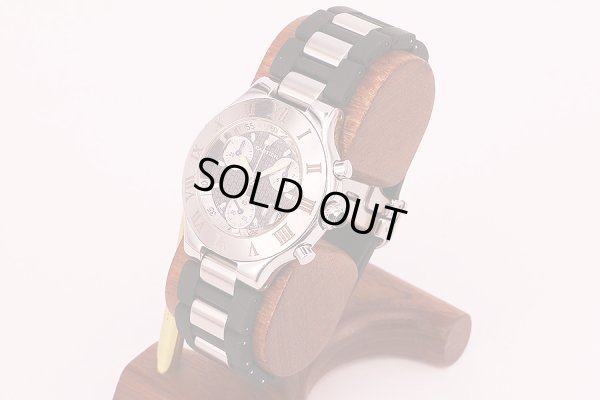 カルティエ　クロノスカフ　２４２４　黒ロゴ文字盤　サイド