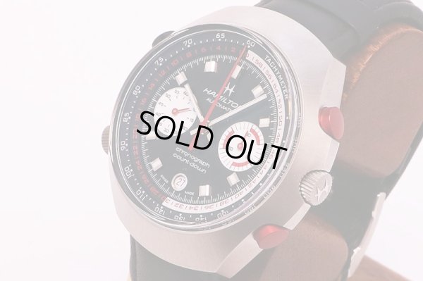 ハミルトン　アメリカン クラシック クロノマティック５０　Ｈ５１６１６７３１　黒文字盤　サイド拡大