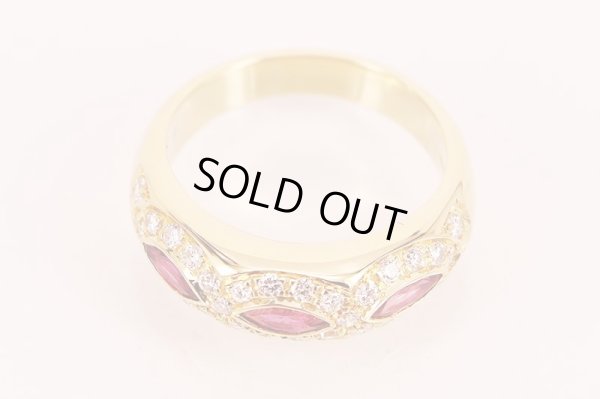 K18 ルビーダイアイリリング 6.80g　拡大