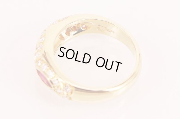 K18 ルビーダイアイリリング 6.80g　刻印