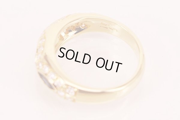 K18 サファイアダイアイリリング 6.80g　刻印