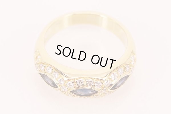 K18 サファイアダイアイリリング 6.80g　拡大