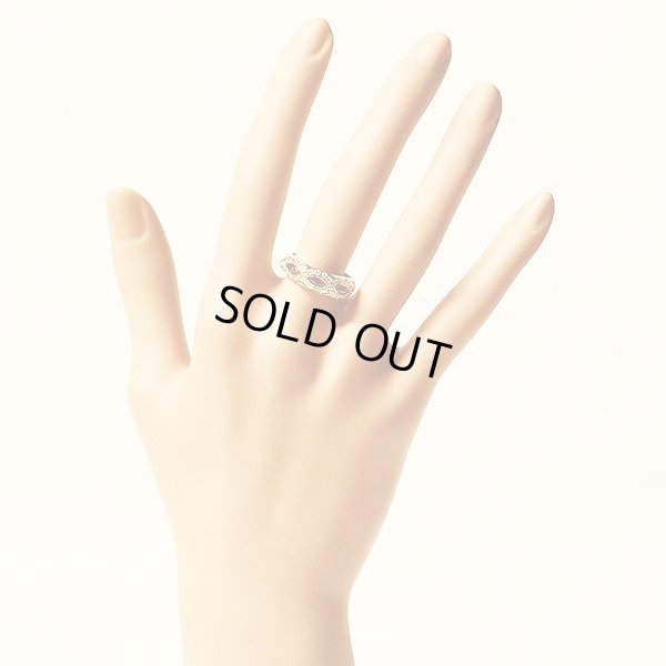 K18 ルビーダイアイリリング 6.80g　装着イメージ