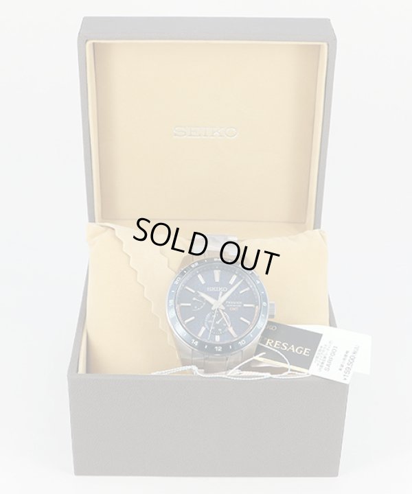 セイコー　プレサージュ　シャープエッジＧＭＴ　ＳＡＲＦ００１　藍鉄文字盤　箱