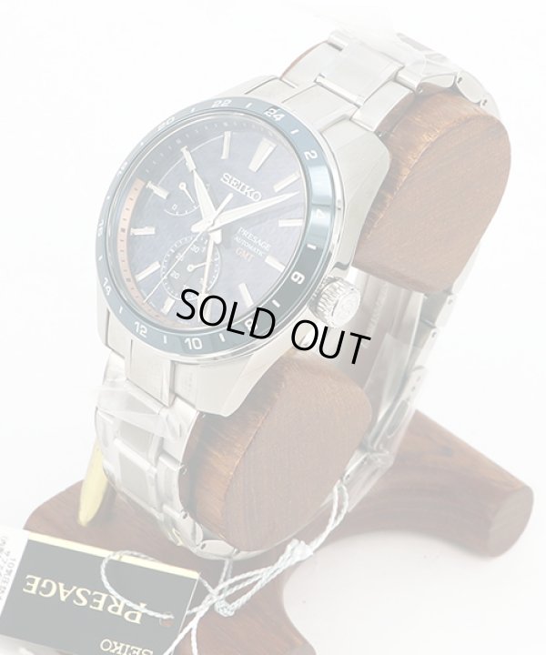 セイコー　プレサージュ　シャープエッジＧＭＴ　ＳＡＲＦ００１　藍鉄文字盤　サイド