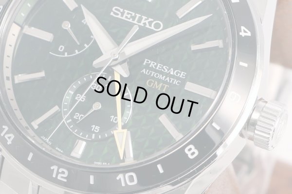 セイコー　プレサージュ　シャープエッジＧＭＴ　ＳＡＲＦ００５　常盤文字盤　サイド拡大