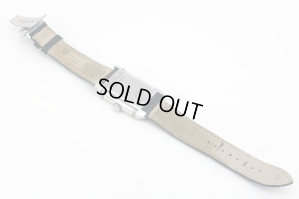 ジャガールクルト　レベルソ　２４０．８．１５　グランデイト　銀文字盤　革ベルト状態裏面