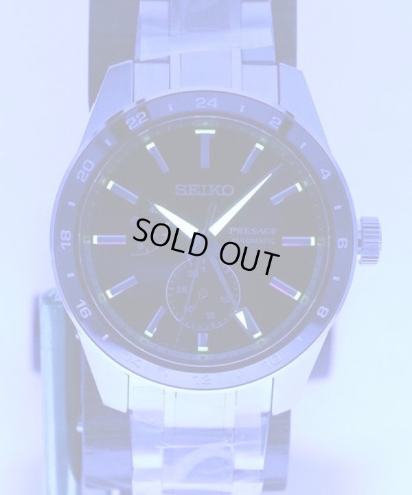 セイコー　プレサージュ　シャープエッジＧＭＴ　ＳＡＲＦ００５　常盤文字盤　ライト