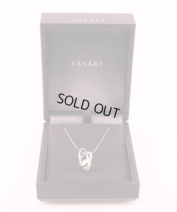 タサキ　K18WG パールダイアイリペンダントネックレス 7.60mm 0.19ct 7.60g　箱