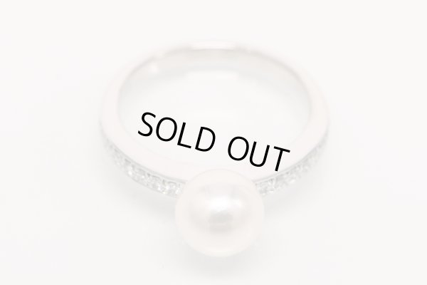 ミキモト　PT950 パールダイアイリリング 7.50mm 4.50g　拡大