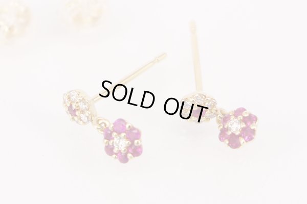 ポンテヴェキオ　K18 ルビーダイアイリピアス 0.04ct*2 0.06ct*2 1.10g　拡大