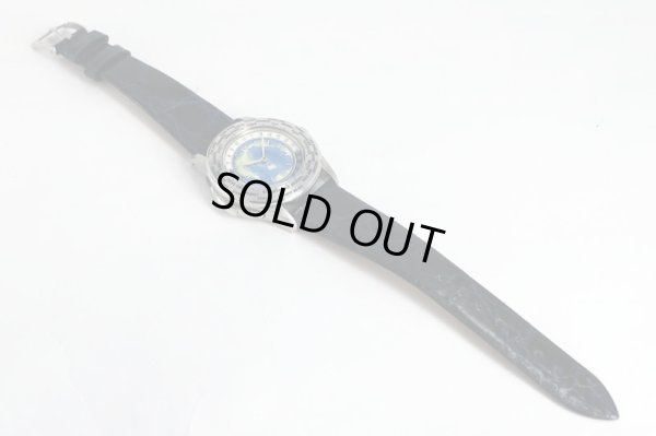 シェルマン　ワールドタイム　ミニッツリピーター　クロワゾネ青文字盤　革ベルト表面　状態