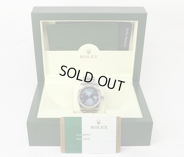 ロレックス　１１６２３４　Ｇ６９９３１２　青コンセントリックアラビア文字盤　箱・保証書