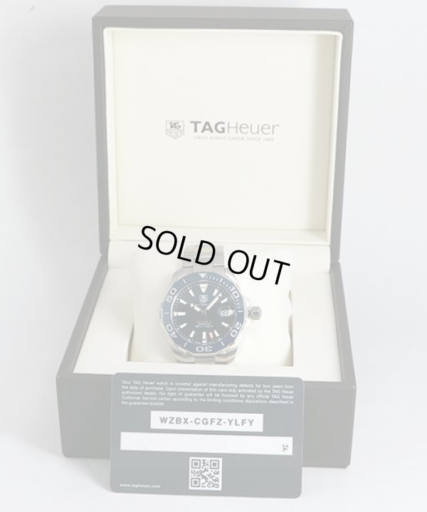 タグホイヤー　アクアレーサー　ＷＡＹ２１１Ｃ　紺文字盤　紺セラミックベゼル　ブレス　箱