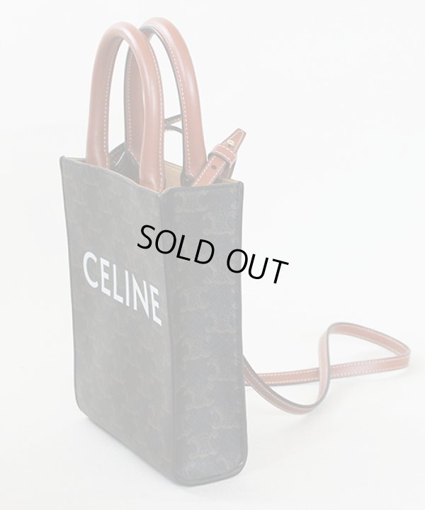 セリーヌ ミニ バーティカルカバ 2WAYバック 194372 タン サイド