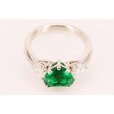 PT900 エメラルドダイアイリリング 1.79ct 0.531ct 0.524ct 6.80g　拡大