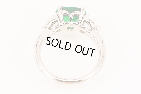 PT900 エメラルドダイアイリリング 1.79ct 0.531ct 0.524ct 6.80g　内側