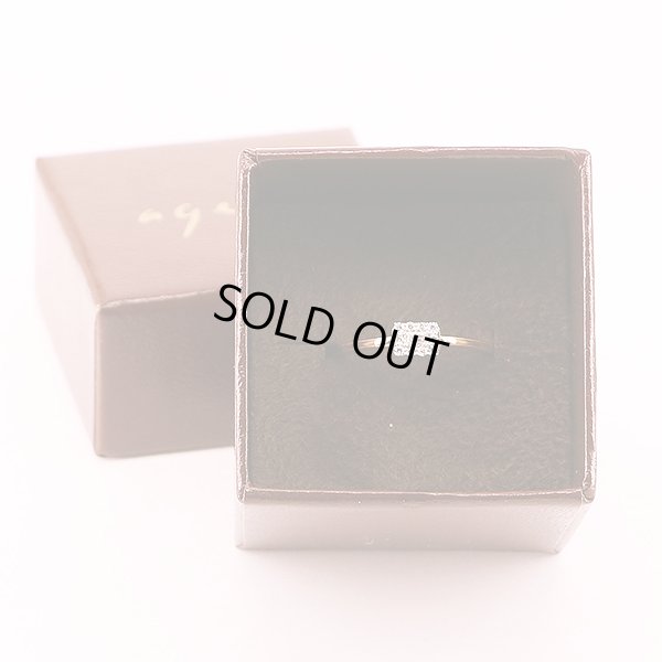 アガット　K18 ダイアイリリング 0.08ct 1.70g　箱