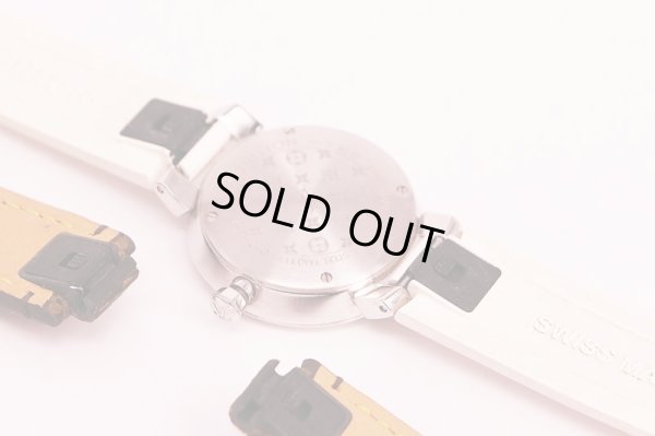 ルイヴィトン　タンブール　Ｑ１２ＭＧ＊Ｂ　銀文字盤 １０Ｐ　替えラバーベルト　裏面