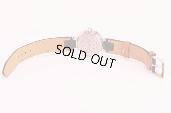 ルイヴィトン　タンブール　Ｑ１２ＭＧ＊Ｂ　銀文字盤 １０Ｐ　革ベルト