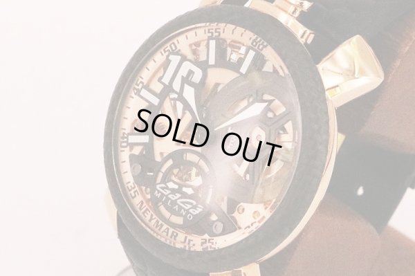 ガガミラノ　マニュアーレ４８　５５１１　ネイマールJr限定　両面スケルトン文字盤　サイド拡大