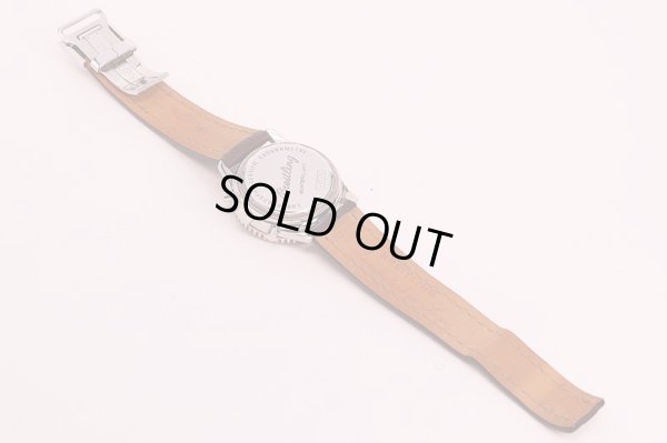 ブライトリング　モンブリラン３８　Ａ４１３７０　銀文字盤　革ベルト状態裏面