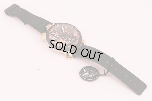 ガガミラノ　マニュアーレ４８　５５１１　ネイマールJr限定　両面スケルトン文字盤　革ベルト状態表面