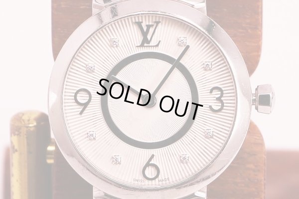 ルイヴィトン　タンブール　Ｑ１２ＭＧ＊Ｂ　銀文字盤 １０Ｐ　表面拡大