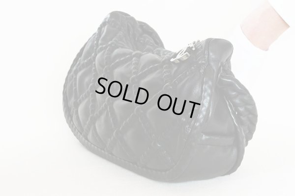 シャネル ロープモールディング ワンショルダーバック ブラック サイド