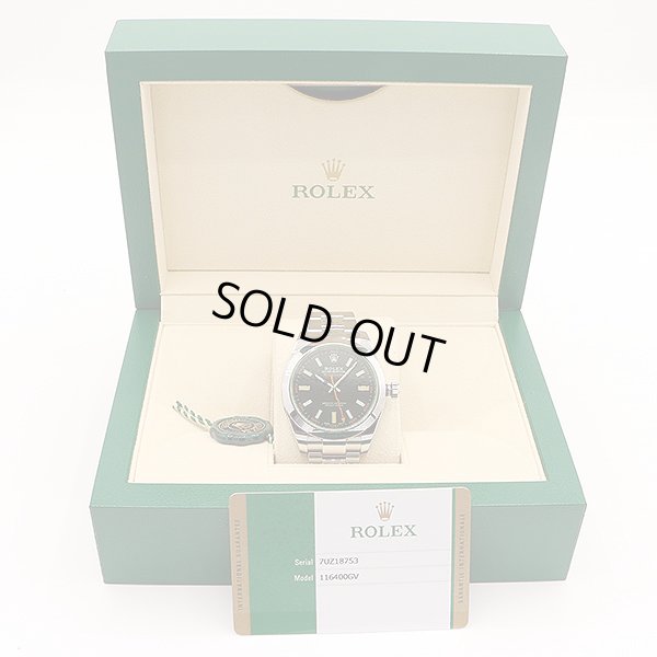 ロレックス　１１６４００ＧＶ　ミルガウス　ランダム　黒文字盤　グリーンガラス　箱・保証書