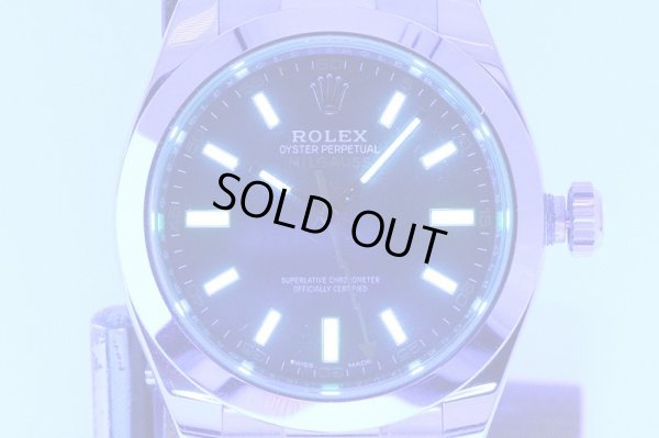 ロレックス　１１６４００ＧＶ　ミルガウス　ランダム　黒文字盤　グリーンガラス　ライト