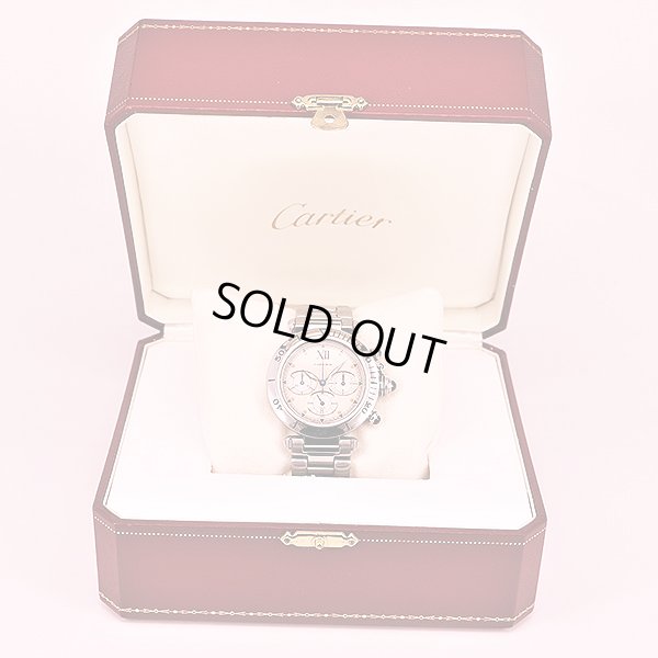 カルティエ　パシャ３８　クロノグラフ　Ｗ３１００４Ｈ３　白文字盤　箱