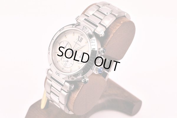 カルティエ　パシャ３８　クロノグラフ　Ｗ３１００４Ｈ３　白文字盤　サイド