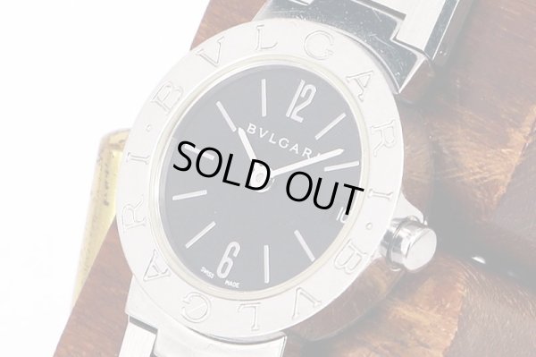 ブルガリ　ブルガリブルガリ　ＢＢ２３ＳＳ　黒ロゴ文字盤　サイド拡大